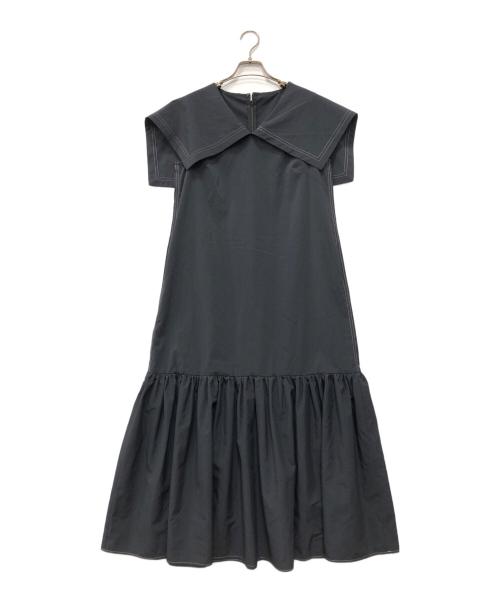 #Newans（ハッシュニュアンス）#Newans (ハッシュニュアンス) セーラーカラーティアードワンピース ネイビー サイズ:1 未使用品の古着・服飾アイテム
