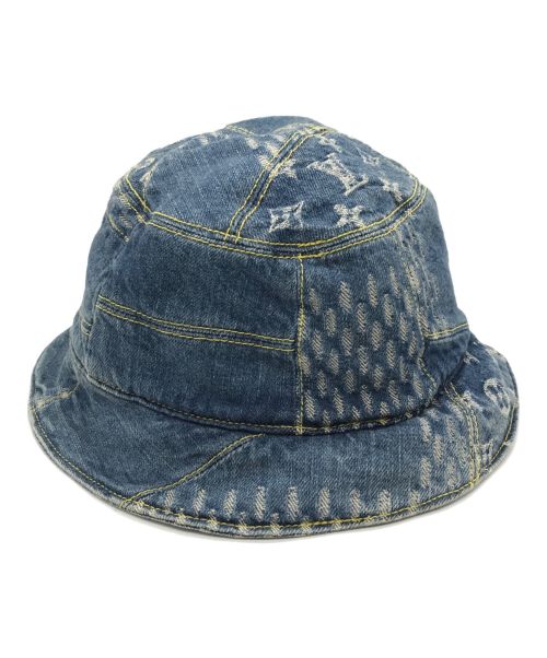 LOUIS VUITTON（ルイ ヴィトン）LOUIS VUITTON (ルイ ヴィトン) ボネ・ダミエ ジャイアント ウェーブ モノグラム リバーシブル ハット ブルー サイズ:下記参照の古着・服飾アイテム
