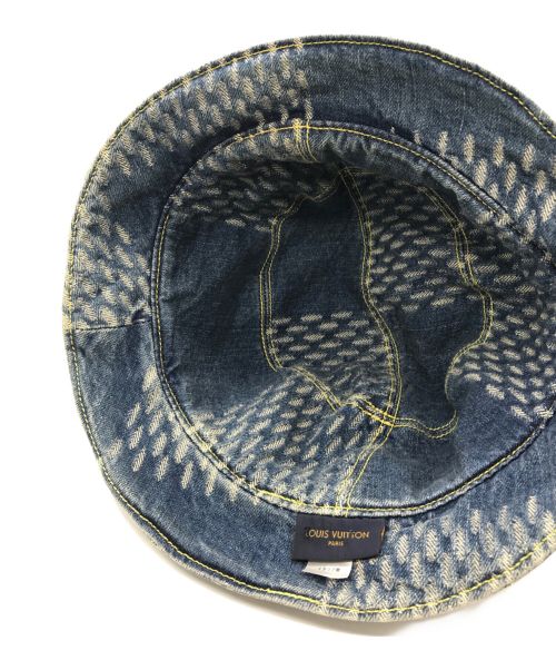LOUIS VUITTON（ルイ ヴィトン）LOUIS VUITTON (ルイ ヴィトン) ボネ・ダミエ ジャイアント ウェーブ モノグラム リバーシブル ハット ブルー サイズ:下記参照の古着・服飾アイテム
