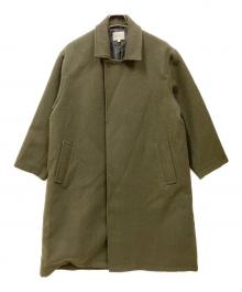 EMMA CLOTHES（エマクローズ）の古着「オーバーサイズ ビーバーメルトン ロングチェスターコート」｜カーキ