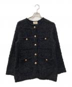 UNITED ARROWS TOKYOユナイテッドアローズトウキョウ）の古着「ツイードモールパイピングカーディガン」｜ブラック