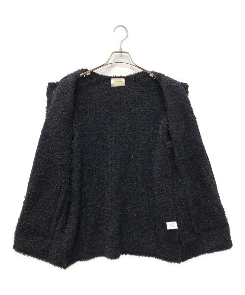 UNITED ARROWS TOKYO（ユナイテッドアローズトウキョウ）UNITED ARROWS TOKYO (ユナイテッドアローズトウキョウ) ツイードモールパイピングカーディガン ブラック サイズ:下記参照の古着・服飾アイテム