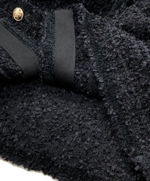 UNITED ARROWS TOKYO（ユナイテッドアローズトウキョウ）UNITED ARROWS TOKYO (ユナイテッドアローズトウキョウ) ツイードモールパイピングカーディガン ブラック サイズ:下記参照の古着・服飾アイテム