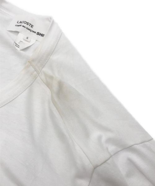 LACOSTE（ラコステ）LACOSTE (ラコステ) COMME des GARCONS SHIRT (コムデギャルソンシャツ) ツイストカットソー ホワイト サイズ:Sの古着・服飾アイテム