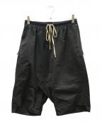 RICK OWENSリックオウエンス）の古着「サルエルコットンハーフパンツ」｜ブラック