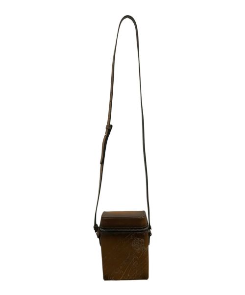 Berluti（ベルルッティ）Berluti (ベルルッティ) スクワットスワイプ カリグラフィ レザーショルダーバッグ ブラウンの古着・服飾アイテム