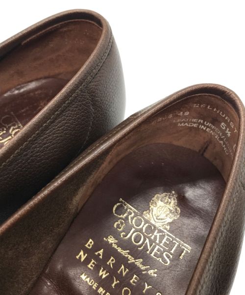 Crockett & Jones（クロケット＆ジョーンズ）Crockett & Jones (クロケット＆ジョーンズ) BARNEYS NEWYORK (バーニーズ・ニューヨーク) コインローファー ブラウン サイズ:5 1/2の古着・服飾アイテム