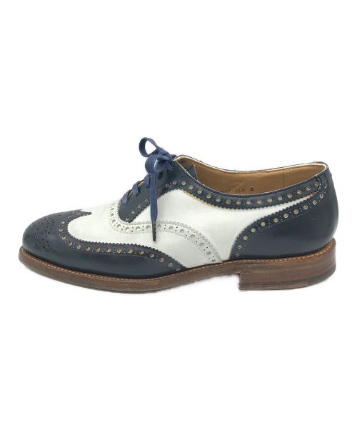 Crockett & Jones（クロケット＆ジョーンズ）Crockett & Jones (クロケット＆ジョーンズ) SUFFOLK 2バイカラーウイングチップシューズ ネイビー サイズ:5 1/2の古着・服飾アイテム