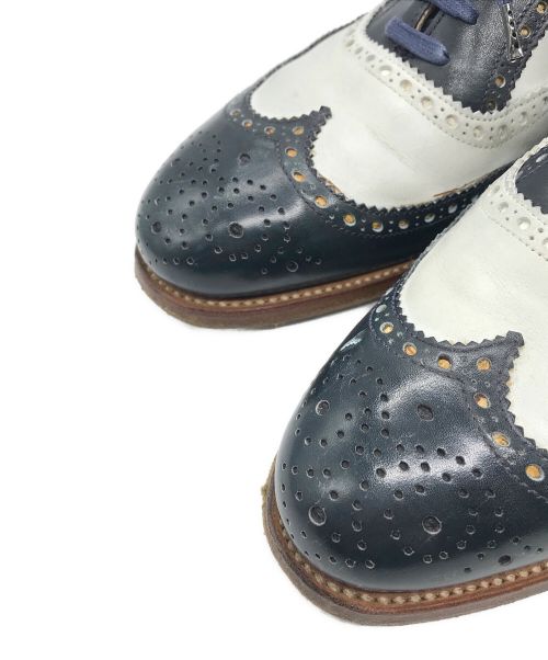Crockett & Jones（クロケット＆ジョーンズ）Crockett & Jones (クロケット＆ジョーンズ) SUFFOLK 2バイカラーウイングチップシューズ ネイビー サイズ:5 1/2の古着・服飾アイテム