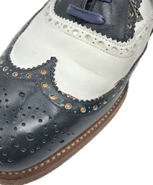 Crockett & Jones（クロケット＆ジョーンズ）Crockett & Jones (クロケット＆ジョーンズ) SUFFOLK 2バイカラーウイングチップシューズ ネイビー サイズ:5 1/2の古着・服飾アイテム