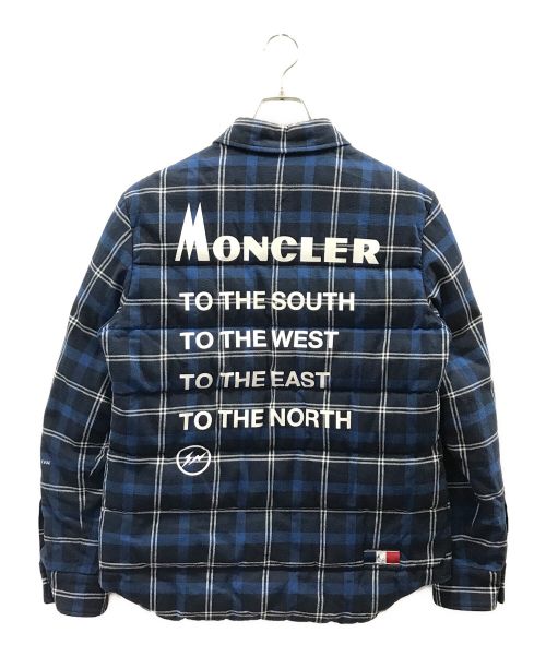 MONCLER（モンクレール）MONCLER (モンクレール) FRAGMENT DESIGN (フラグメントデザイン) MORANチェックダウンジャケット ネイビー サイズ:Sの古着・服飾アイテム