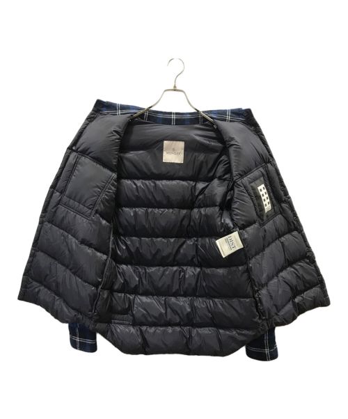 MONCLER（モンクレール）MONCLER (モンクレール) FRAGMENT DESIGN (フラグメントデザイン) MORANチェックダウンジャケット ネイビー サイズ:Sの古着・服飾アイテム