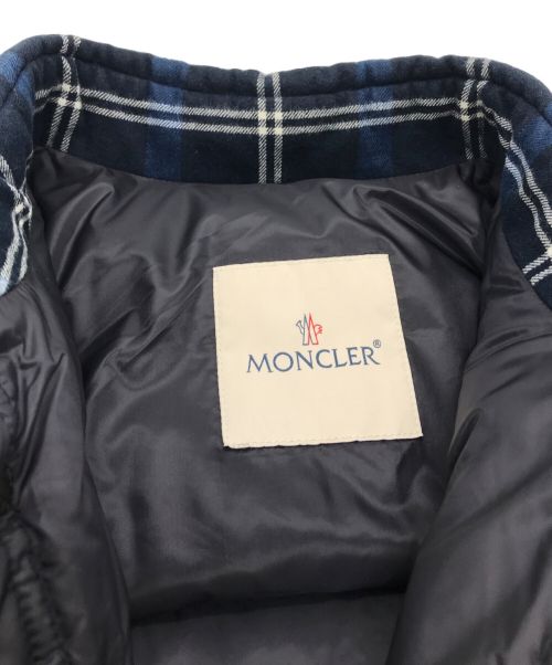 MONCLER（モンクレール）MONCLER (モンクレール) FRAGMENT DESIGN (フラグメントデザイン) MORANチェックダウンジャケット ネイビー サイズ:Sの古着・服飾アイテム