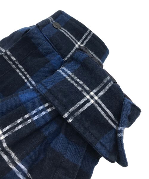MONCLER（モンクレール）MONCLER (モンクレール) FRAGMENT DESIGN (フラグメントデザイン) MORANチェックダウンジャケット ネイビー サイズ:Sの古着・服飾アイテム
