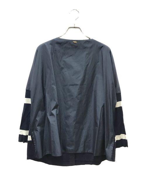 HERNO（ヘルノ）HERNO (ヘルノ) ナイロン切替ニットカーディガン ネイビー サイズ:48の古着・服飾アイテム