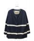 HERNO（ヘルノ）の古着「ナイロン切替ニットカーディガン」｜ネイビー