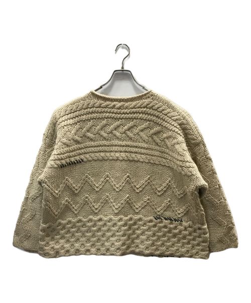 RHC Ron Herman（アールエイチシー ロンハーマン）RHC Ron Herman (アールエイチシー ロンハーマン) パッチワークケーブルニット ベージュ サイズ:FREEの古着・服飾アイテム