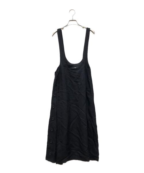 Y's（ワイズ）Y's (ワイズ) サイドボタン ジャンパースカート ブラック サイズ:Fの古着・服飾アイテム