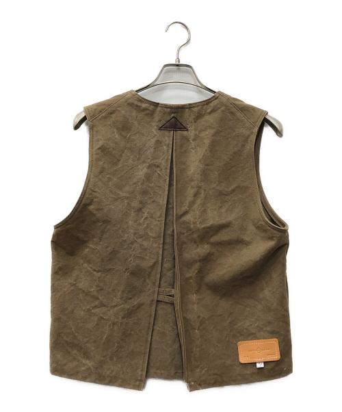 arts&crafts（アーツアンドクラフツ）arts&crafts (アーツアンドクラフツ) kenneth field (ケネスフィールド) BEAMS PLUS (ビームスプラス) 別注 パラフィン加工ハンティングベスト ブラウン サイズ:Sの古着・服飾アイテム