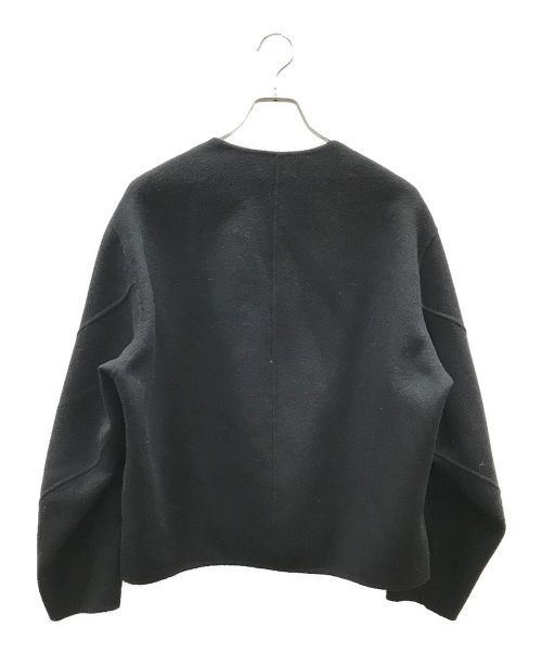 LOHEN（ローヘン）LOHEN (ローヘン) バックフォルムリバーZIPブルゾンコート ブラック サイズ:FREEの古着・服飾アイテム