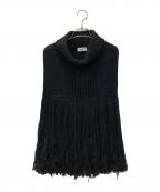 HYKEハイク）の古着「フリンジニットベスト」｜ブラック