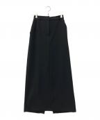 CLANEクラネ）の古着「RIB STRIPE STRAIGHT SKIRT」｜ブラック