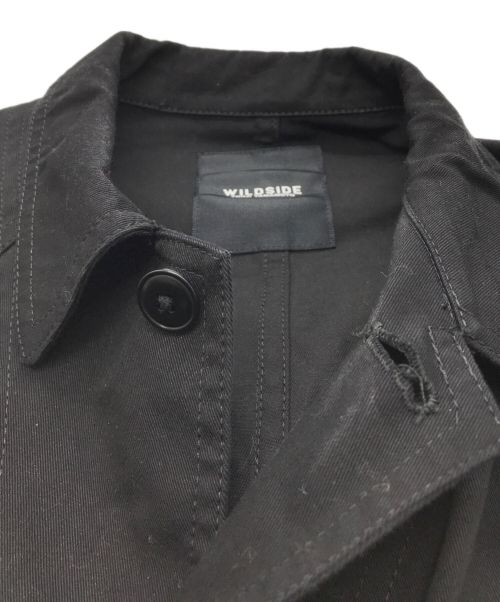WILDSIDE YOHJI YAMAMOTO（ワイルドサイド ヨウジ ヤマモト）WILDSIDE YOHJI YAMAMOTO (ワイルドサイド ヨウジ ヤマモト) Cotton Chino 5B Shirt Jacket ブラック サイズ:1の古着・服飾アイテム