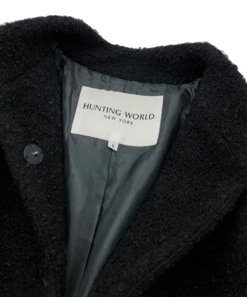 HUNTING WORLD（ハンティングワールド）HUNTING WORLD (ハンティングワールド) ノーカラーコート ブラック サイズ:Sの古着・服飾アイテム
