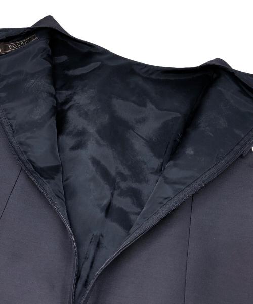 FOXEY（フォクシー）FOXEY (フォクシー) シルクウール フリルドレス ネイビー サイズ:38の古着・服飾アイテム