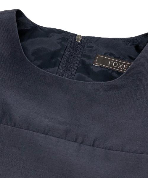FOXEY（フォクシー）FOXEY (フォクシー) シルクウール フリルドレス ネイビー サイズ:38の古着・服飾アイテム