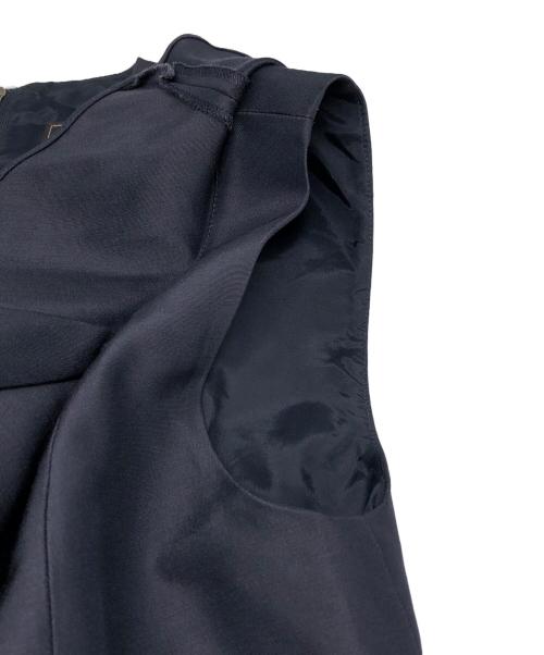 FOXEY（フォクシー）FOXEY (フォクシー) シルクウール フリルドレス ネイビー サイズ:38の古着・服飾アイテム