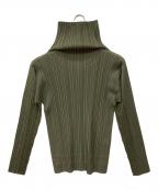 PLEATS PLEASEプリーツプリーズ）の古着「プリーツカットソー」｜カーキ