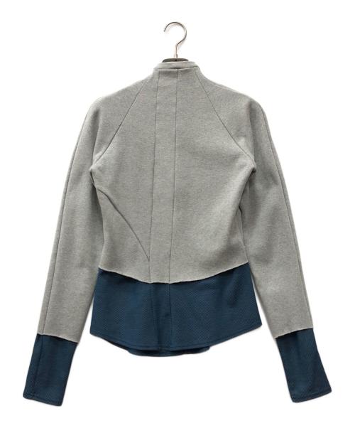 Mainline RUS/Fr.CA/DE（メインライン）MAINLINE RUS/Fr.CA/DE (メインライン) 変形切替ジップカーディガン グレー サイズ:Sの古着・服飾アイテム