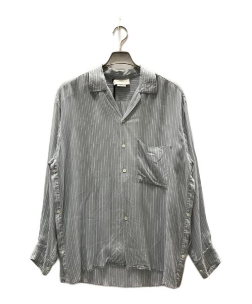 YOKE（ヨーク）YOKE (ヨーク) OVER SIZE STRIPE SHIRT ブルー サイズ:Mの古着・服飾アイテム