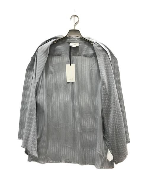 YOKE（ヨーク）YOKE (ヨーク) OVER SIZE STRIPE SHIRT ブルー サイズ:Mの古着・服飾アイテム