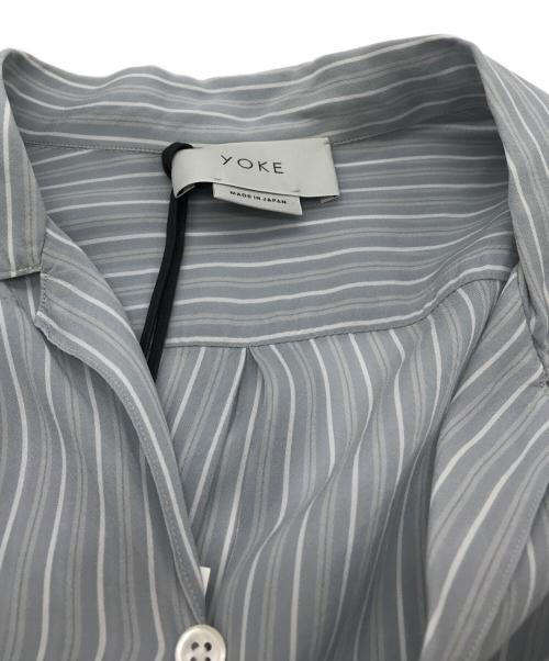 YOKE（ヨーク）YOKE (ヨーク) OVER SIZE STRIPE SHIRT ブルー サイズ:Mの古着・服飾アイテム