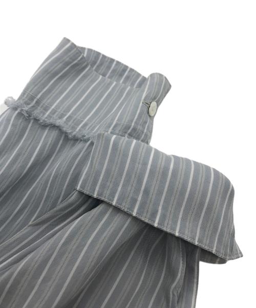 YOKE（ヨーク）YOKE (ヨーク) OVER SIZE STRIPE SHIRT ブルー サイズ:Mの古着・服飾アイテム