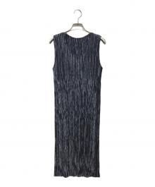 PLEATS PLEASE（プリーツプリーズ）の古着「プリーツノースリーブワンピース」｜ネイビー