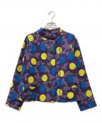 HaaTハート）の古着「総柄バンドカラージャケット」｜パープル