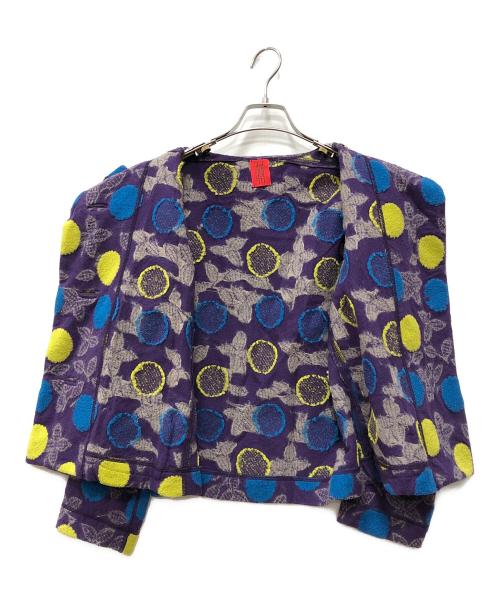 HaaT（ハート）Haat (ハート) 総柄バンドカラージャケット パープル サイズ:2の古着・服飾アイテム