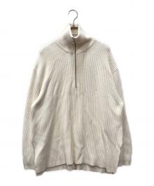 GALERIE VIE（ギャルリーヴィー）の古着「コットンシルク ハーフジッププルオーバー」｜ホワイト