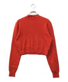 CABAN（キャバン）の古着「コットンカシミヤ クロップドモックネックプルオーバー」｜オレンジ
