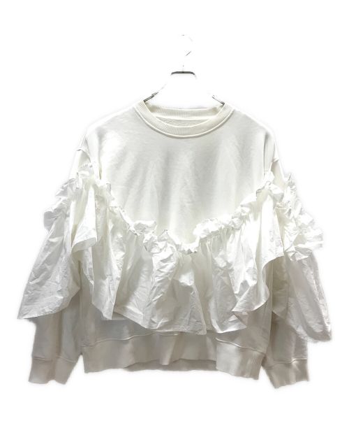 MM6 Maison Margiela（エムエムシックスメゾンマルジェラ）MM6 Maison Margiela (エムエムシックス メゾンマルジェラ) フリルスウェット ホワイト サイズ:Sの古着・服飾アイテム