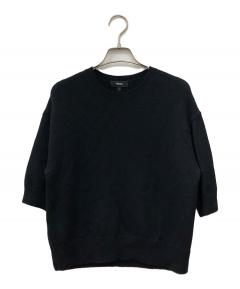 セオリー Shine Rib SS Rib Mocknk カットソー M レディース ブラック【中古】【新入荷】 ☆ Theory - セオリー Shine Rib SS Rib Mocknk カットソー M レディース