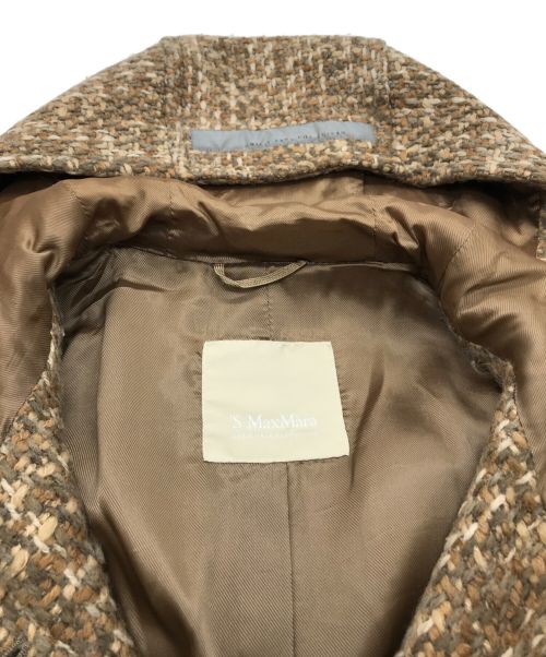 'S Max Mara（エスマックスマーラ）'S Max Mara (エスマックスマーラ) フードツイードコート ベージュ サイズ:40の古着・服飾アイテム