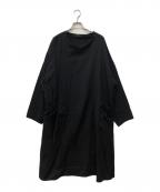 Y'sワイズ）の古着「フロントWポケットウールワンピース」｜ブラック