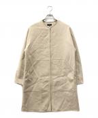 theoryセオリー）の古着「カシミヤ混ノーカラーコート」｜ベージュ