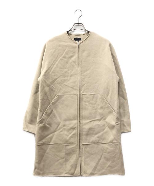 theory（セオリー）theory (セオリー) カシミヤ混ノーカラーコート ベージュ サイズ:Pの古着・服飾アイテム