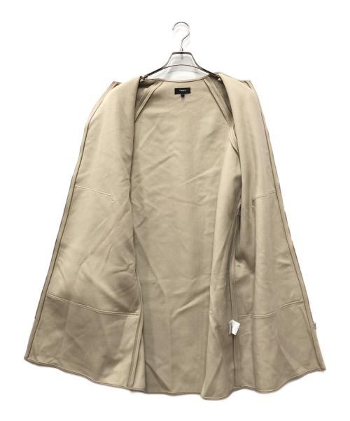 theory（セオリー）theory (セオリー) カシミヤ混ノーカラーコート ベージュ サイズ:Pの古着・服飾アイテム