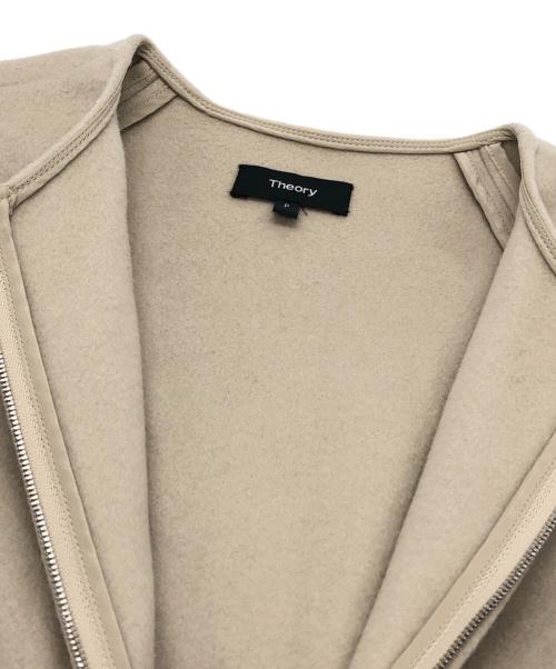 theory（セオリー）theory (セオリー) カシミヤ混ノーカラーコート ベージュ サイズ:Pの古着・服飾アイテム
